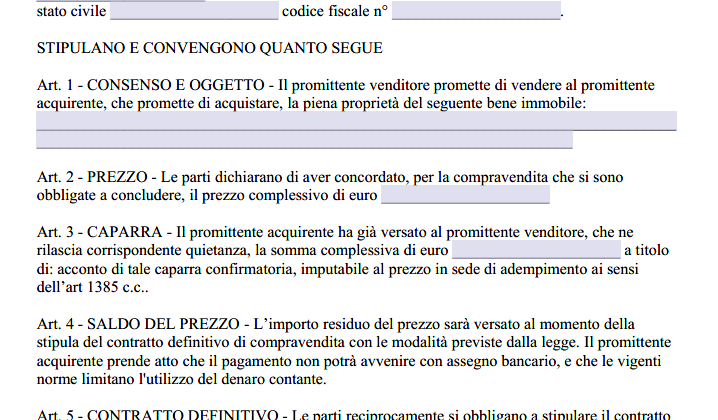 Preliminare Sottoposto a Condizione Sospensiva