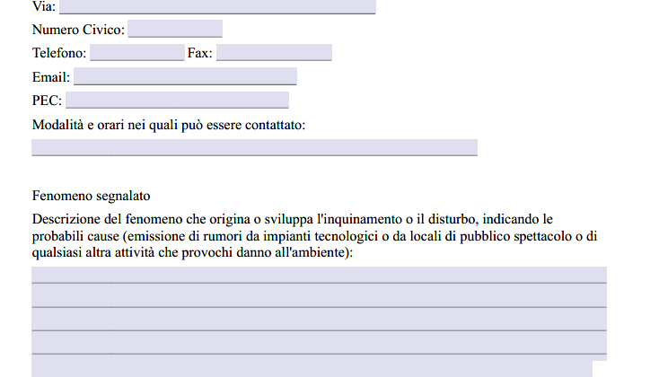 Esposto per Rumori Molesti