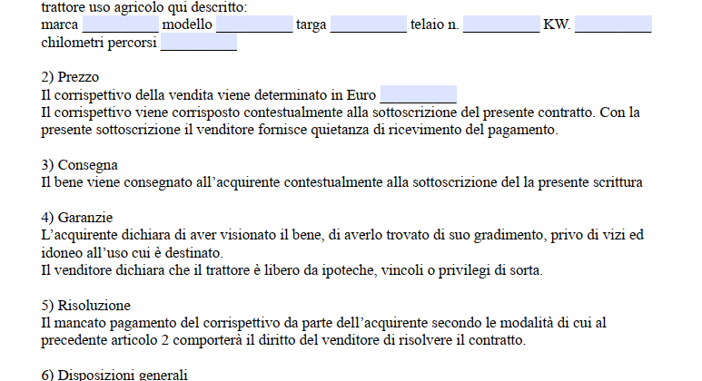 vendita trattore agricolo tra privati