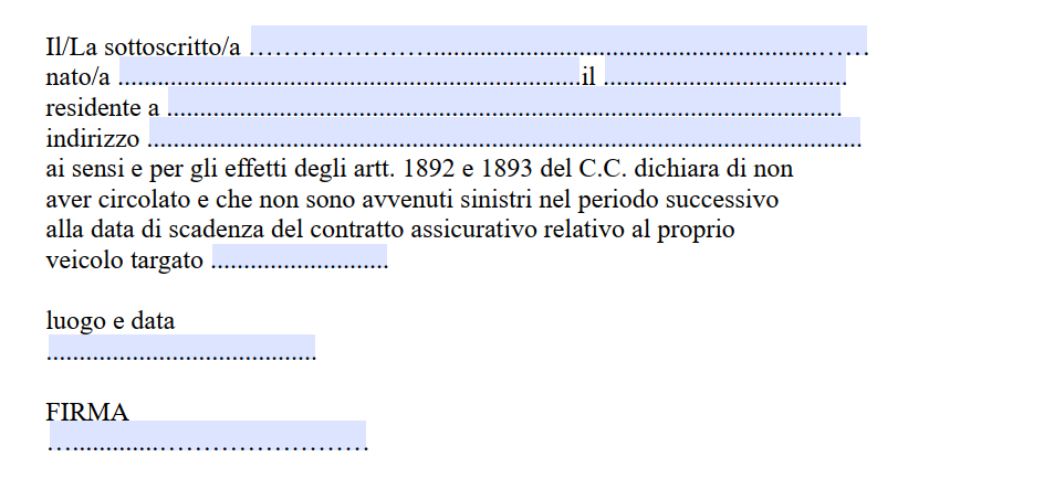 Dichiarazione di Mancata Circolazione