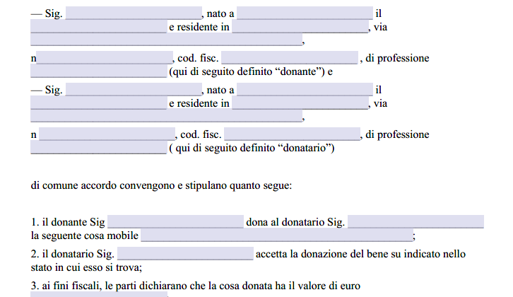 Atto di Donazione Senza Notaio