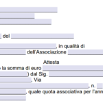 Fac simile ricevuta quota associativa