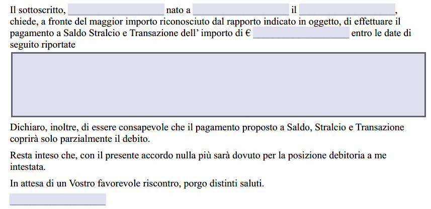 Proposta Saldo e Stralcio