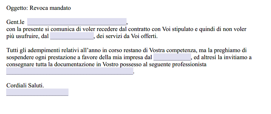 Recesso Contratto Consulenza Professionale