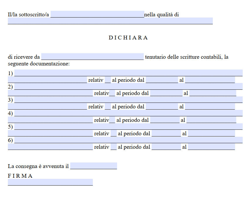 Restituzione documento commercialista al clienti