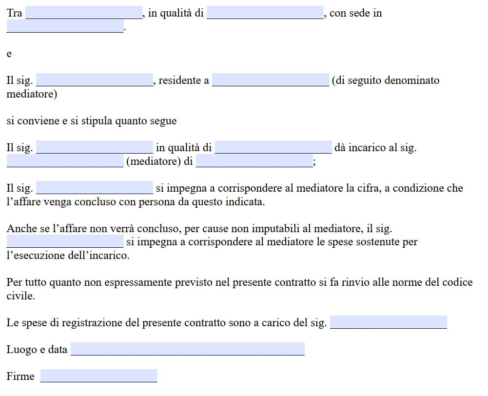 Contratto di Intermediazione Commerciale
