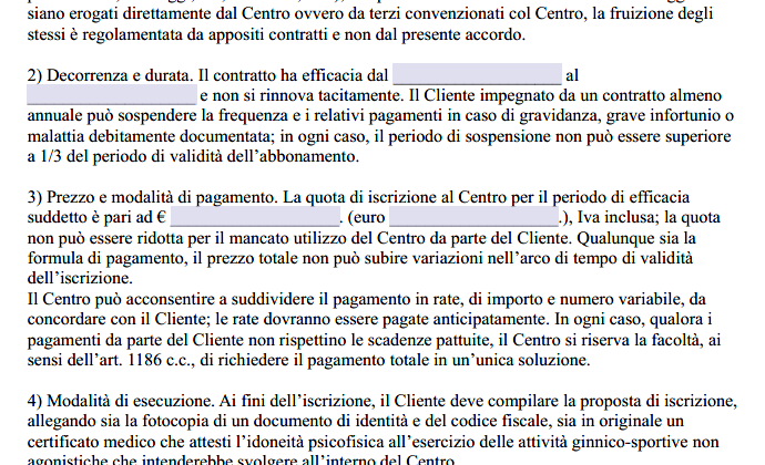 Modello Contratto per Trattamenti Estetici Word e PDF
