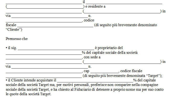 Scrittura Privata Intestazione Quote Societarie