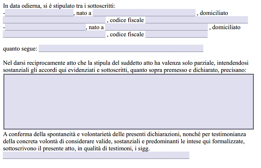 Controdichiarazione Simulazione