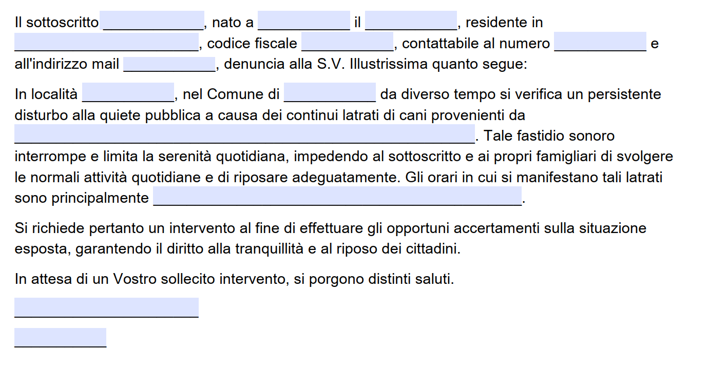 Esposto per Cane che Abbaia