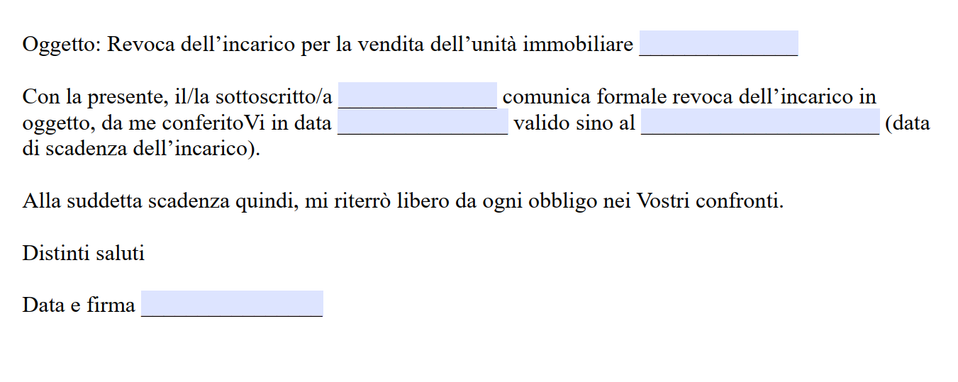 Modulo Disdetta Agenzia Immobiliare